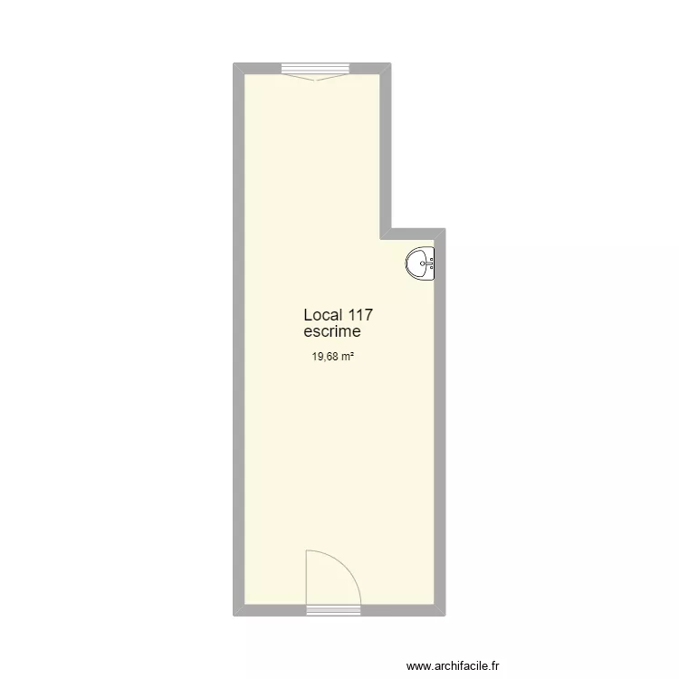 Local 117 escrime. Plan de 