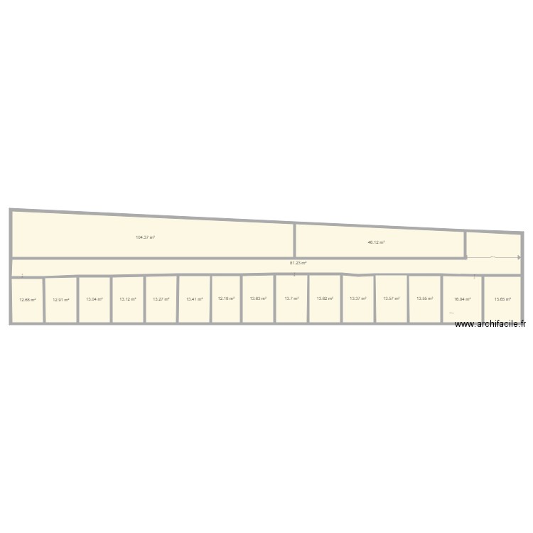 PARKING. Plan de 18 pièces et 436 m2