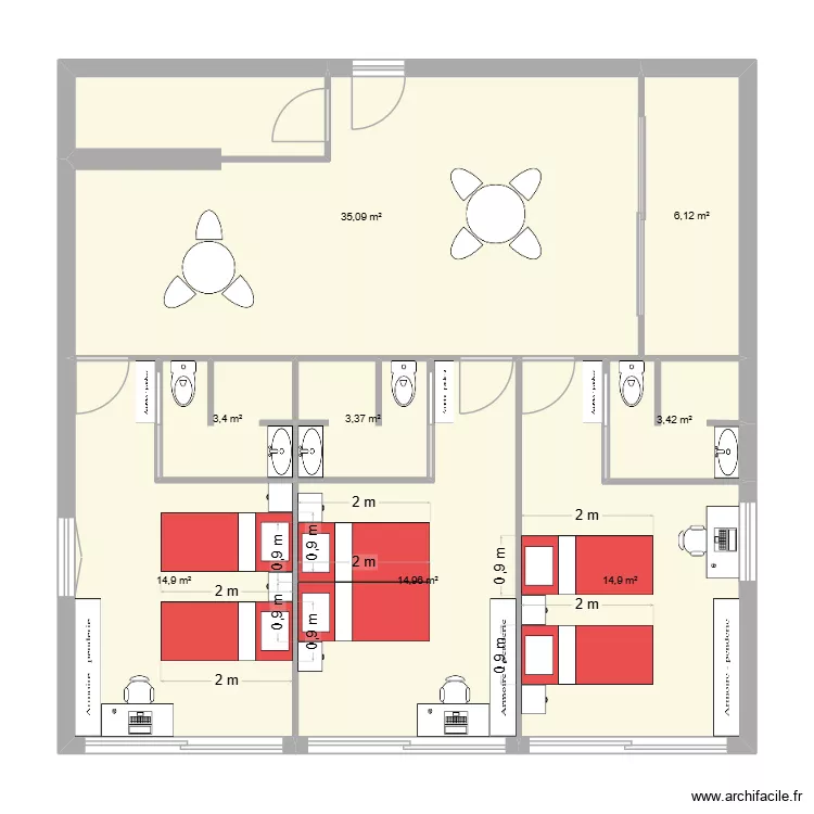 Pièce en pierre. Plan de 8 et 96 m² Pièce en pierre. Plan de 8 et 96 m²