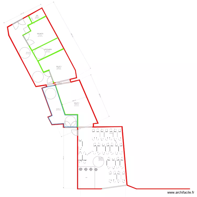 CLERMONT COQUE SALLE 2. Plan de 