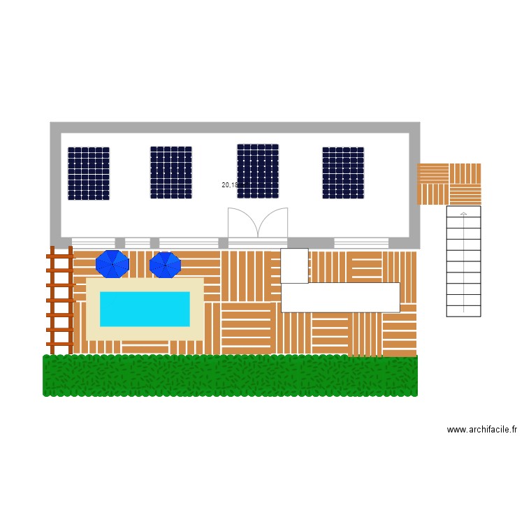 la villa de raphael. Plan de 1 pièce et 20 m2