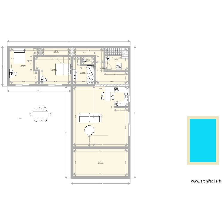 blot 3. Plan de 11 pièces et 159 m2