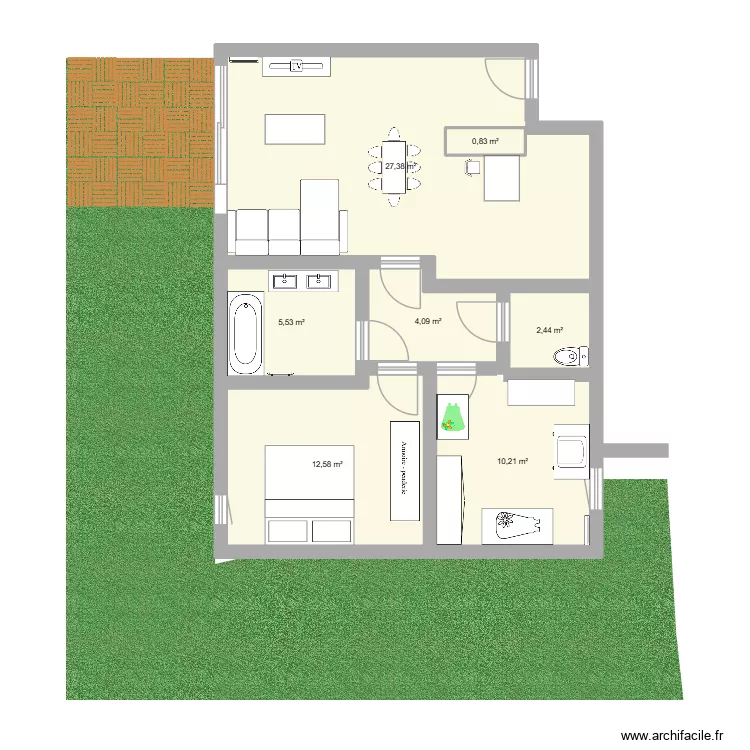 St jean d illac. Plan de 7  et 63 m²