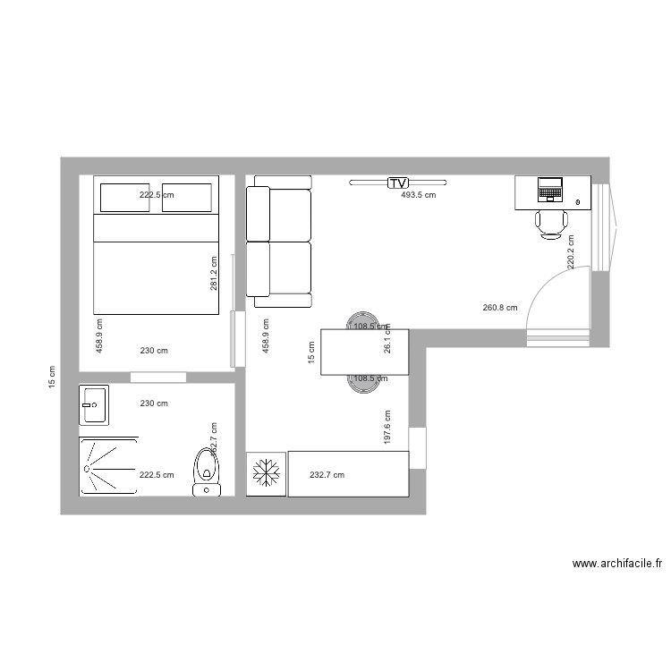 studio gauche. Plan de 0 pièce et 0 m2