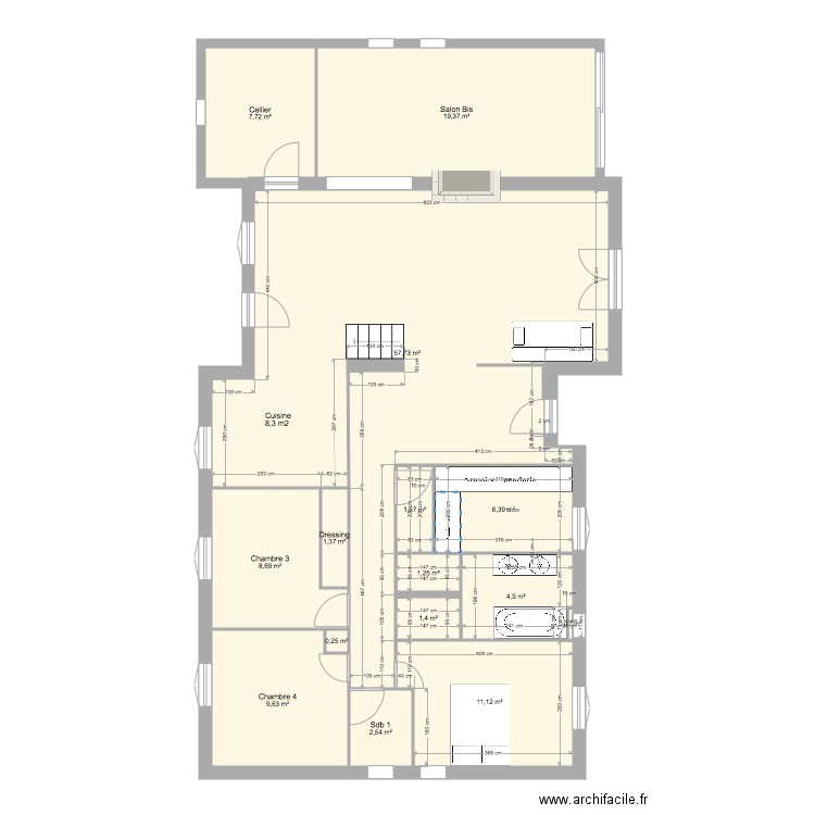 1 Maison PdC Bas APRES final. Plan de 15 pièces et 134 m2