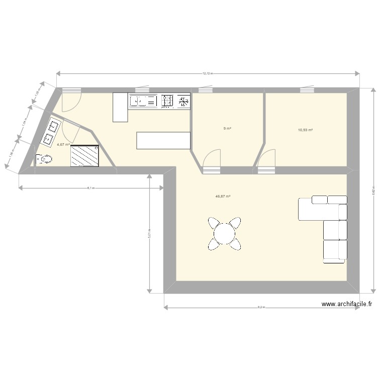 appartement. Plan de 0 pièce et 0 m2