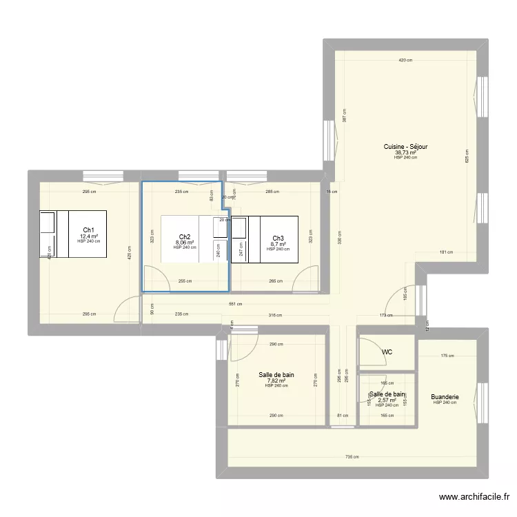 SAUBOUA. Plan de 