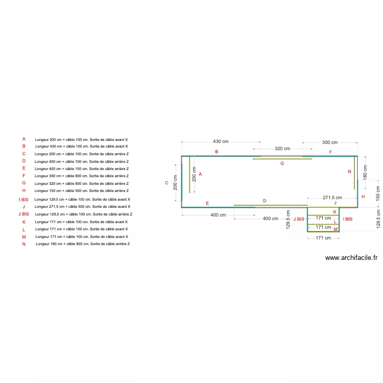PRD WING Piscine cablages. Plan de 