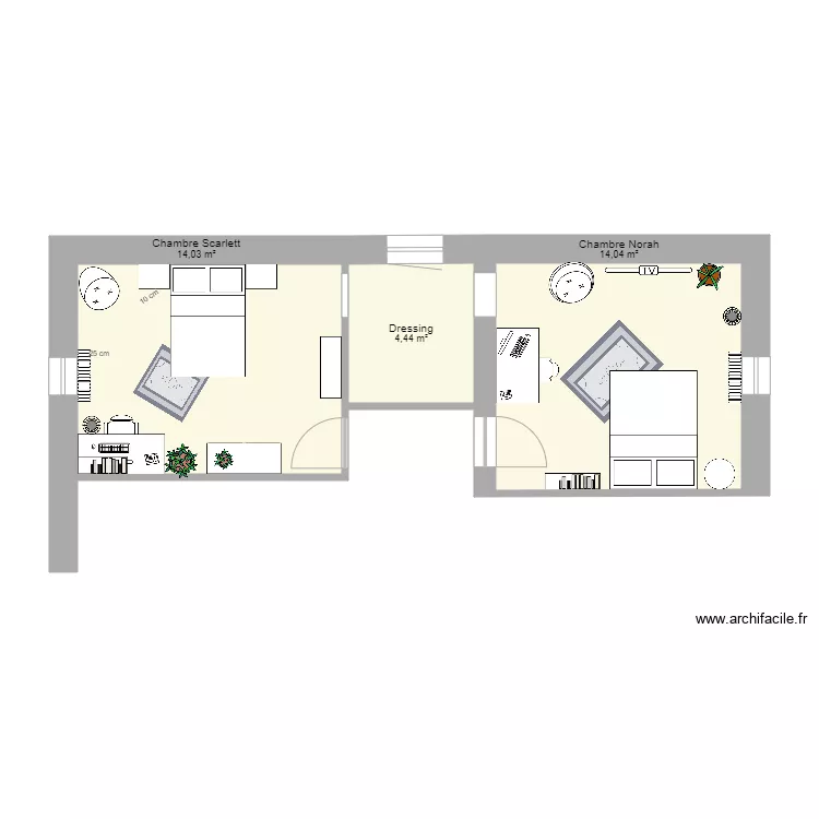 Chambre filles 2. Plan de 