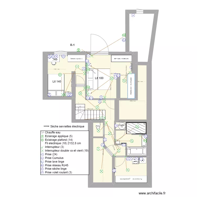 Prises Plan R moins 1. Plan de 