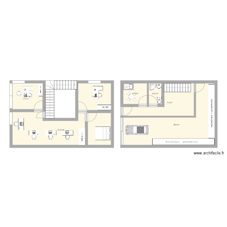 bureau plaisir. Plan de 0 pièce et 0 m2