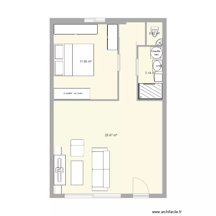 appartement meubl&eacute;. Plan de 