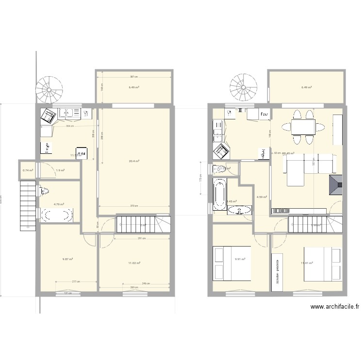 Maison Conflans RDC v2. Plan de 0 pièce et 0 m2