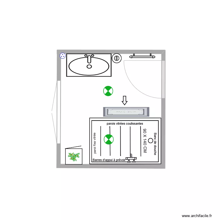 DESVIGNES SDB. Plan de 
