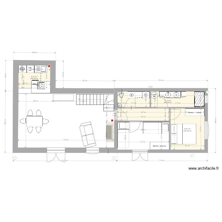extension nouvelle. Plan de 0 pièce et 0 m2