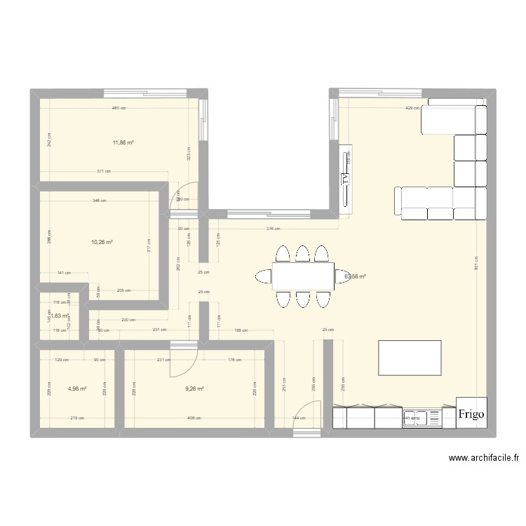 plan 2. Plan de 6 pièces et 102 m2