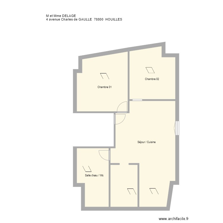 delage. Plan de 4 pièces et 64 m2