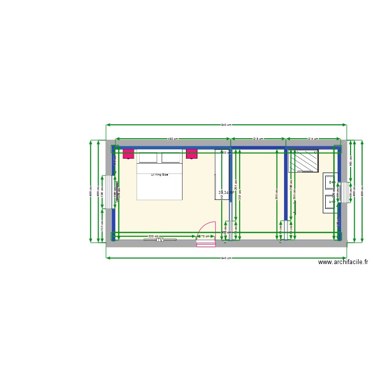 extension. Plan de 0 pièce et 0 m2
