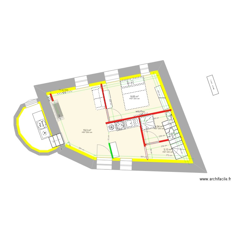 Razvan et Claire définitif version 1. Plan de 4 pièces et 57 m2