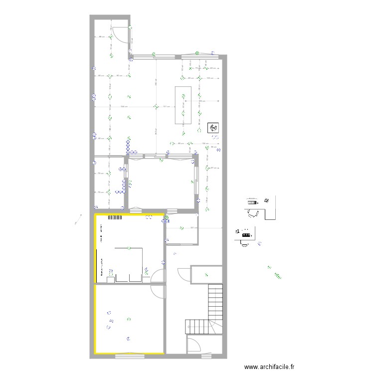 Plan Elec total v1. Plan de 7 pièces et 122 m2