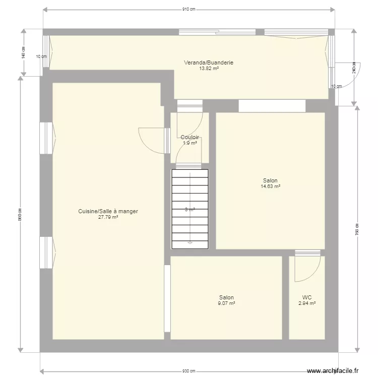 COL ET MAZET rdc. Plan de 