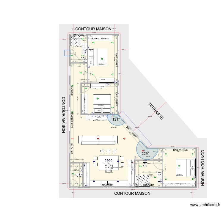 MAISON TOAHOTU-01. Plan de 7 pièces et 108 m2