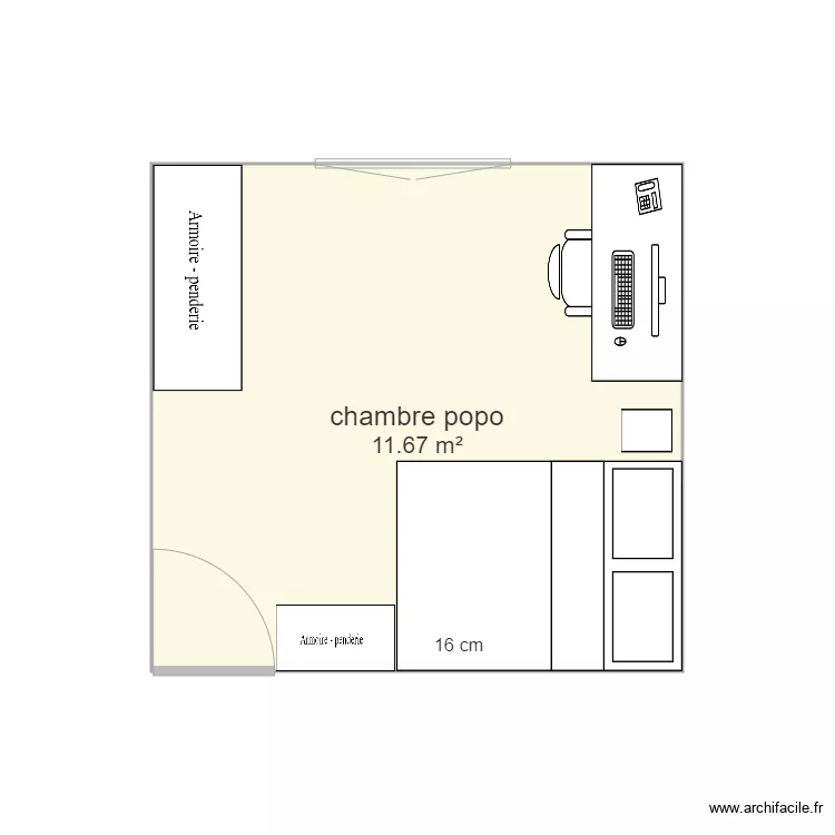 CHAMBRE PAULINE. Plan de 