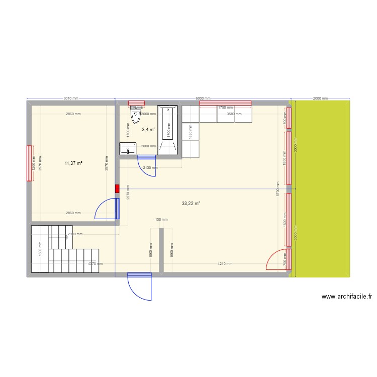 Барн 3 модуля 2 этаж. Plan de 0 pièce et 0 m2