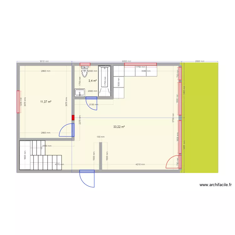 Барн 3 модуля 2 этаж. Plan de 