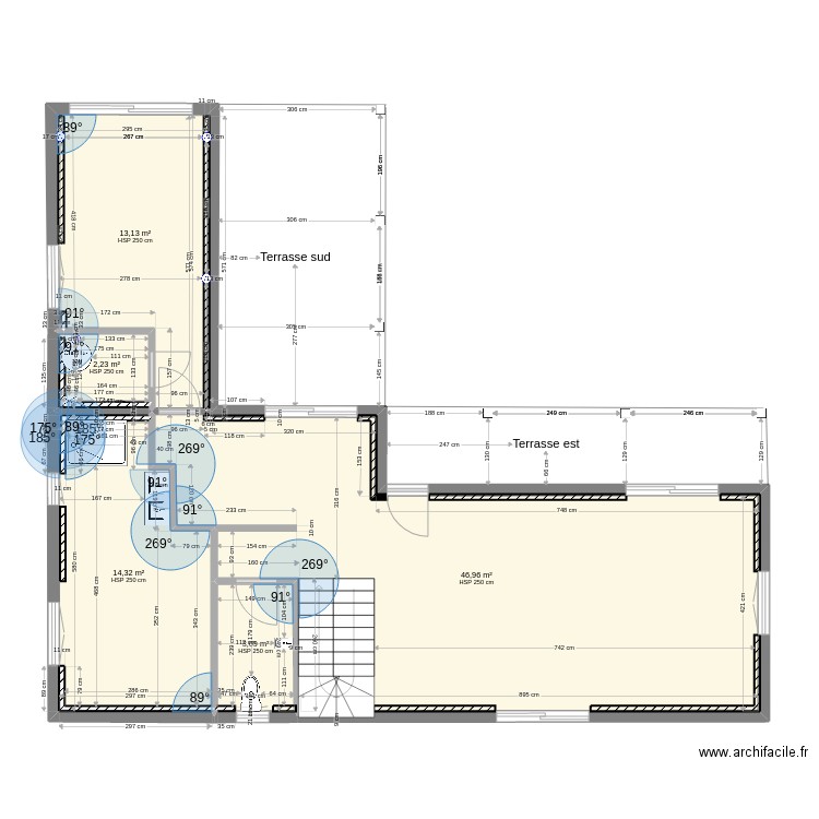 rez de chaussée razetta 1. Plan de 5 pièces et 80 m2