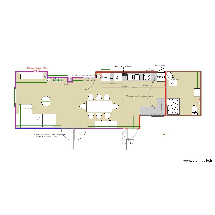 cotes meubles. Plan de 0 pièce et 0 m2