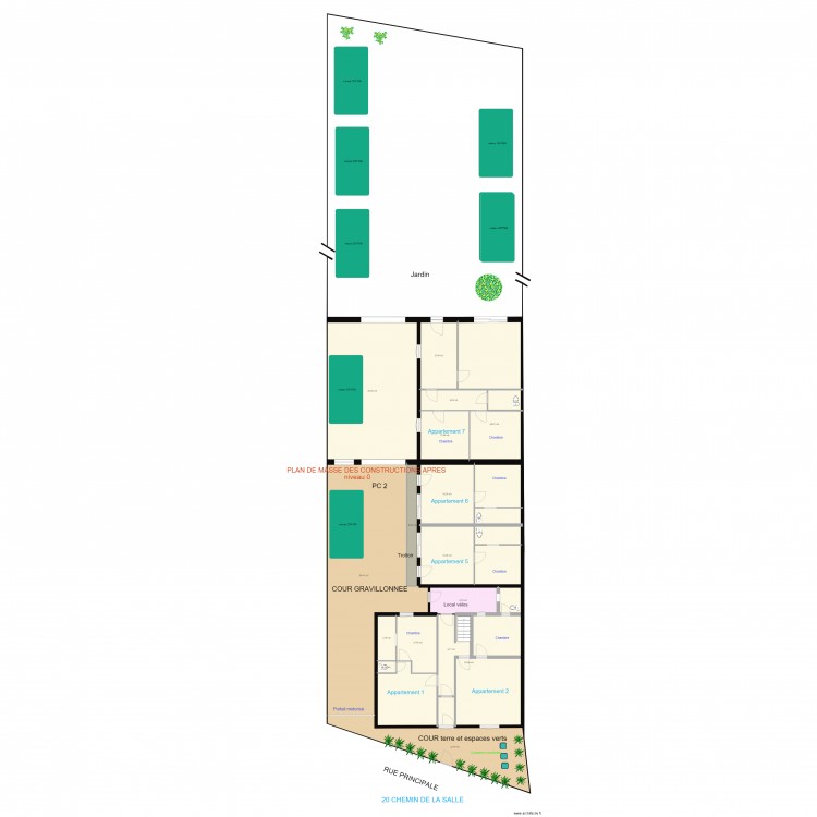 modifications envisagées 20 chemin de la salle. Plan de 0 pièce et 0 m2