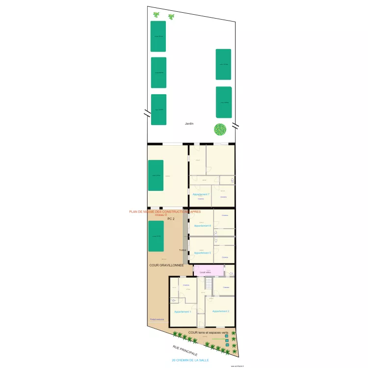 modifications envisag&eacute;es 20 chemin de la salle. Plan de 