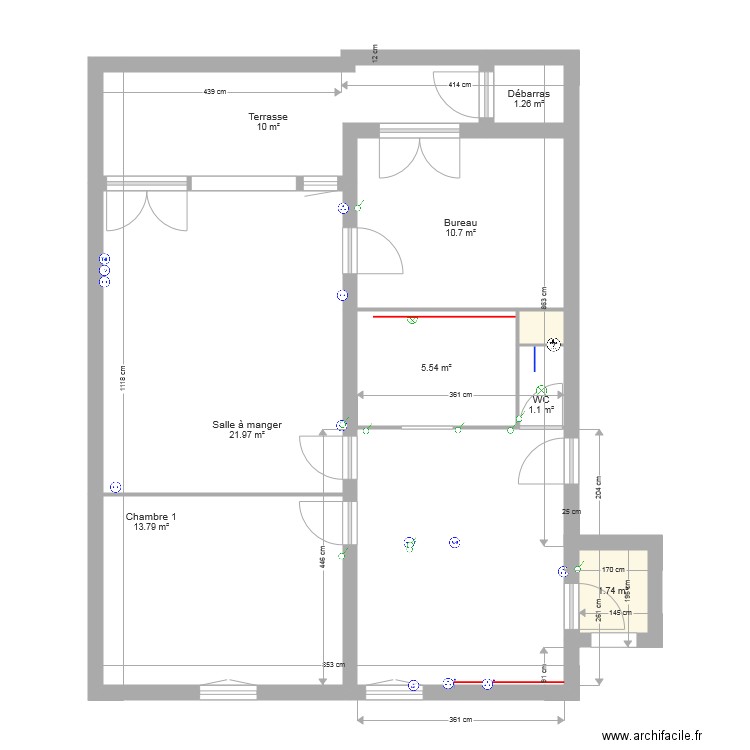 Appartement Réamenagement v2. Plan de 0 pièce et 0 m2