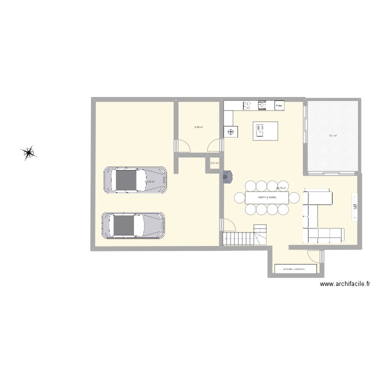 MAISON 2. Plan de 5 pièces et 157 m2