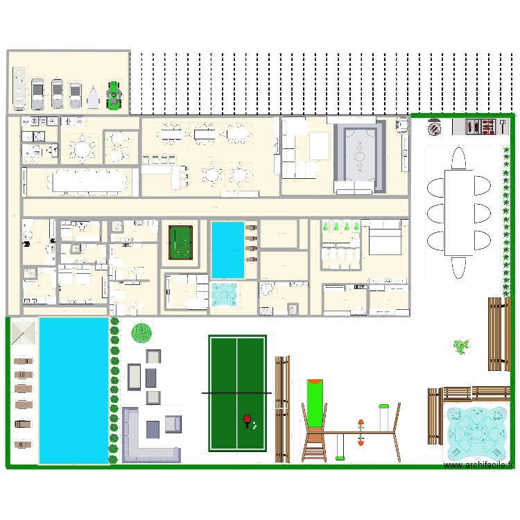 maison XXXL. Plan de 36 pièces et 3309 m2