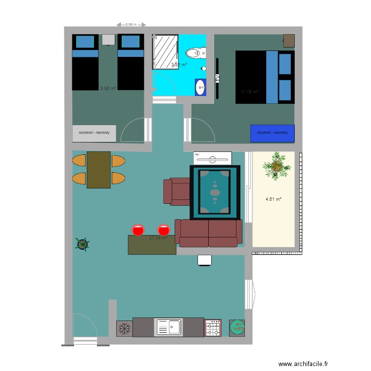 habitable. Plan de 0 pièce et 0 m2