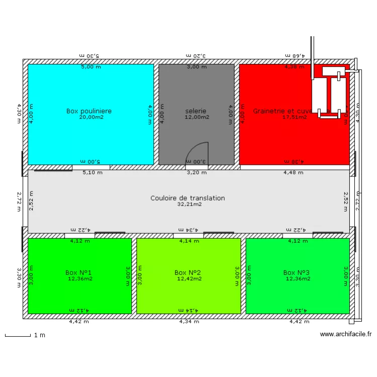 Box pour chevaux avec recuperation d'eau . Plan de 