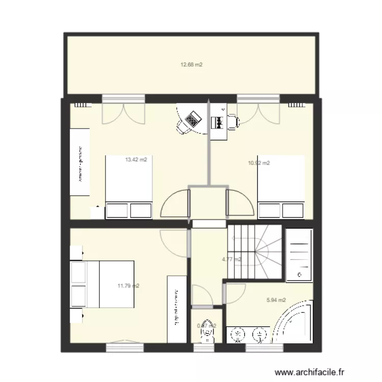 montfermeil etage meubl&eacute; PC 1/50. Plan de 
