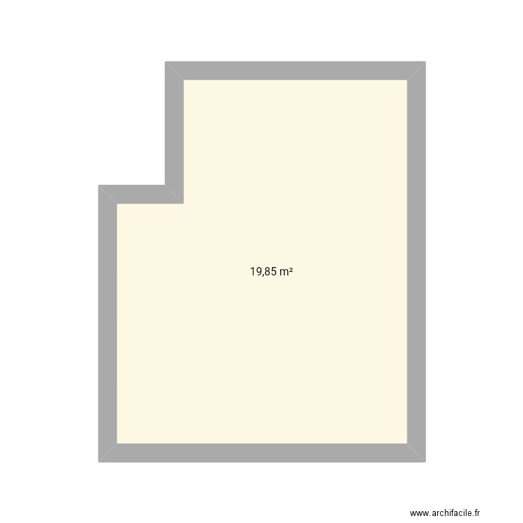 Bieville . Plan de 1 pièce et 20 m2