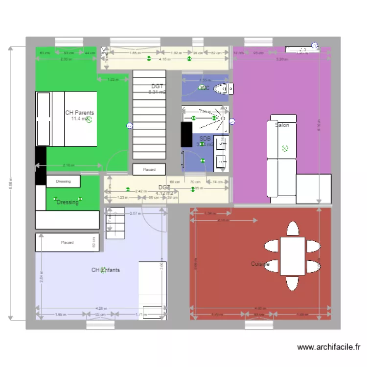 Appartement JOUBERT V6 VCLT. Plan de 