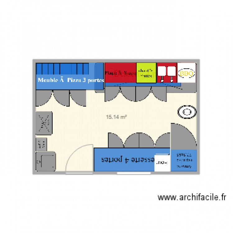 CHEZ L ANCIEN 2022. Plan de 1 pièce et 15 m2