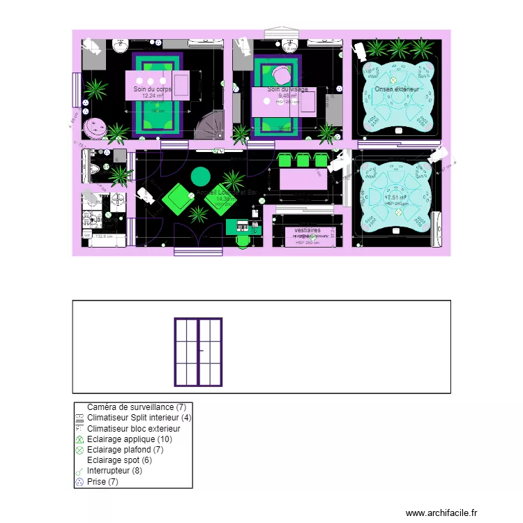institut sur terasse. Plan de 