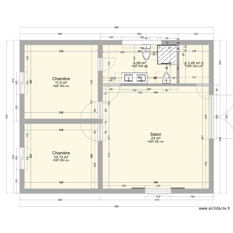 Bungalow 1. Plan de 0 pièce et 0 m2