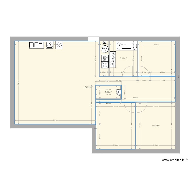 Figaret cloison. Plan de 0 pièce et 0 m2