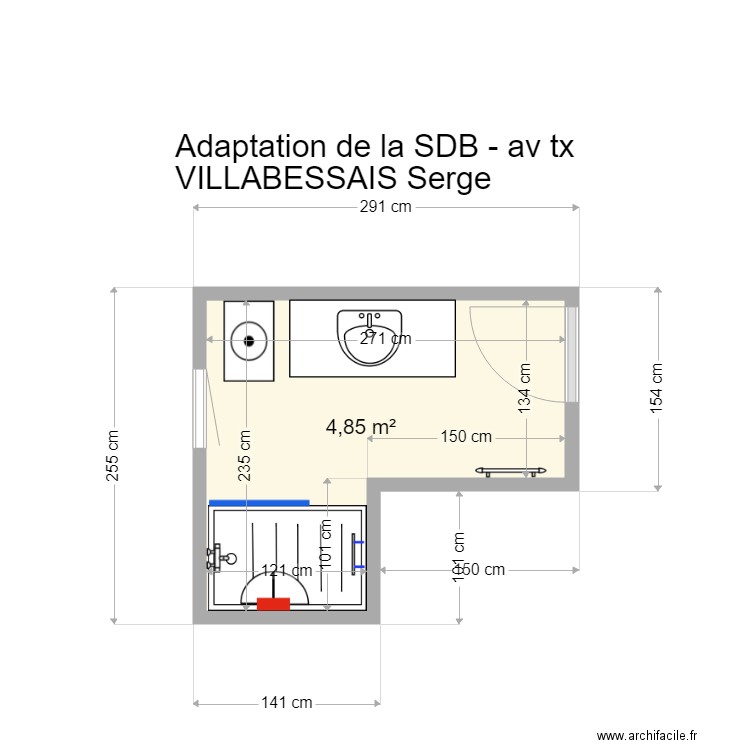 VILLABESSAIS SDB AP. Plan de 0 pièce et 0 m2