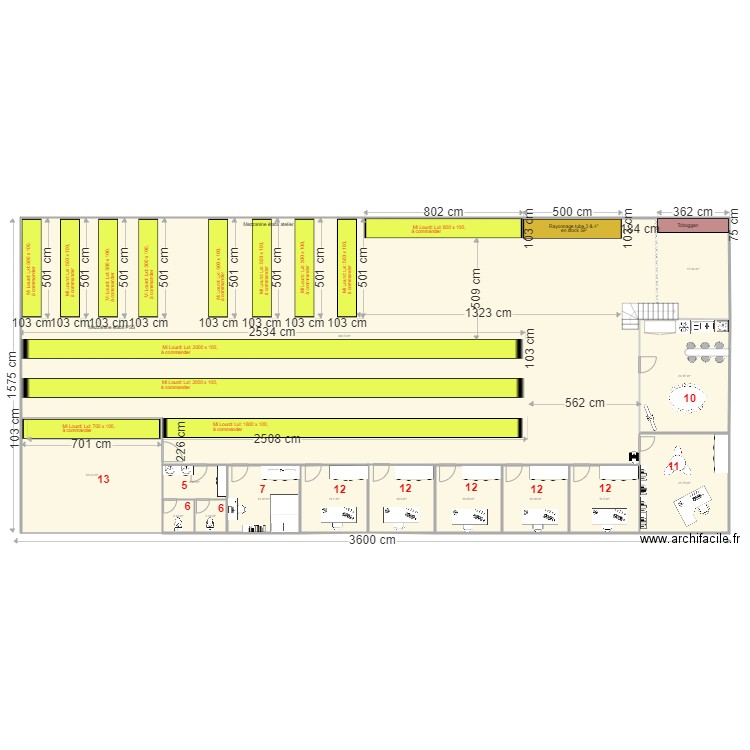 SG2I V8 etage. Plan de 14 pièces et 552 m2