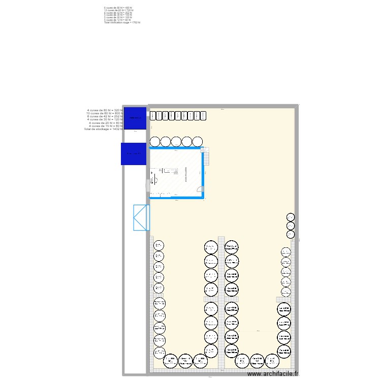 Cuverie Auvonne Rouge V4. Plan de 2 pièces et 940 m2