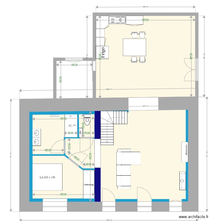maison modif Ulysse 2. Plan de 2 pièces et 110 m2