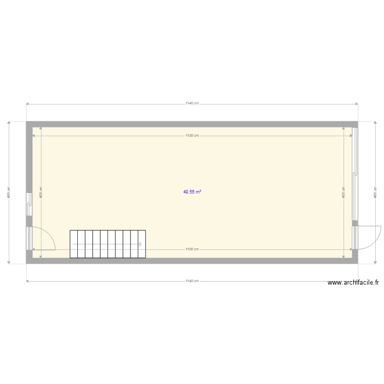 Bistrot Gourm 000. Plan de 1 pièce et 50 m2